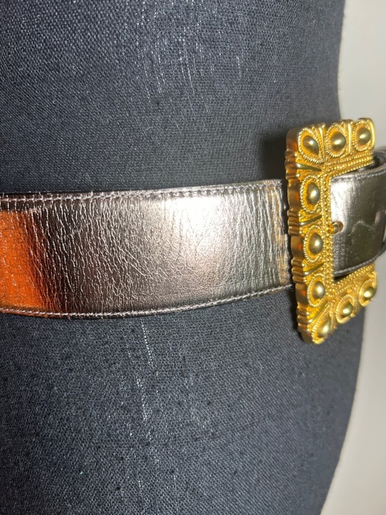 Avignon with ESCADA Women’s Silver Bronze Metallic Belt Gold Ornate Buckle main image 14